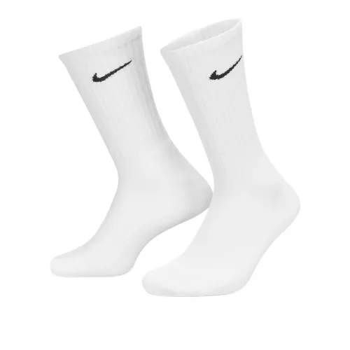 Nike Cushioned Training Crew Socks 3 Pairs Mid Calf Socks Unisex 3 Pack White