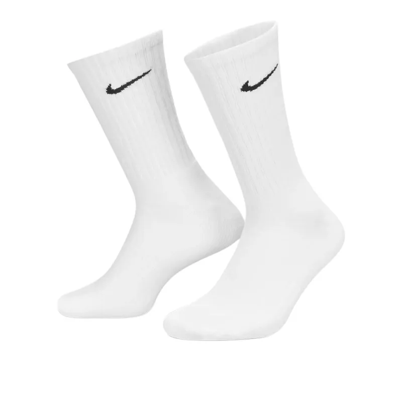 Nike Cushioned Training Crew Socks 3 Pairs Mid Calf Socks Unisex 3 Pack White-0