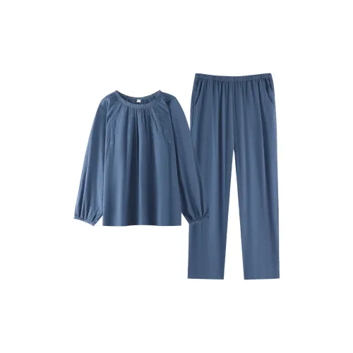 ZumashL Luxury Designer Series Pajama Set Women's Capri Blue
