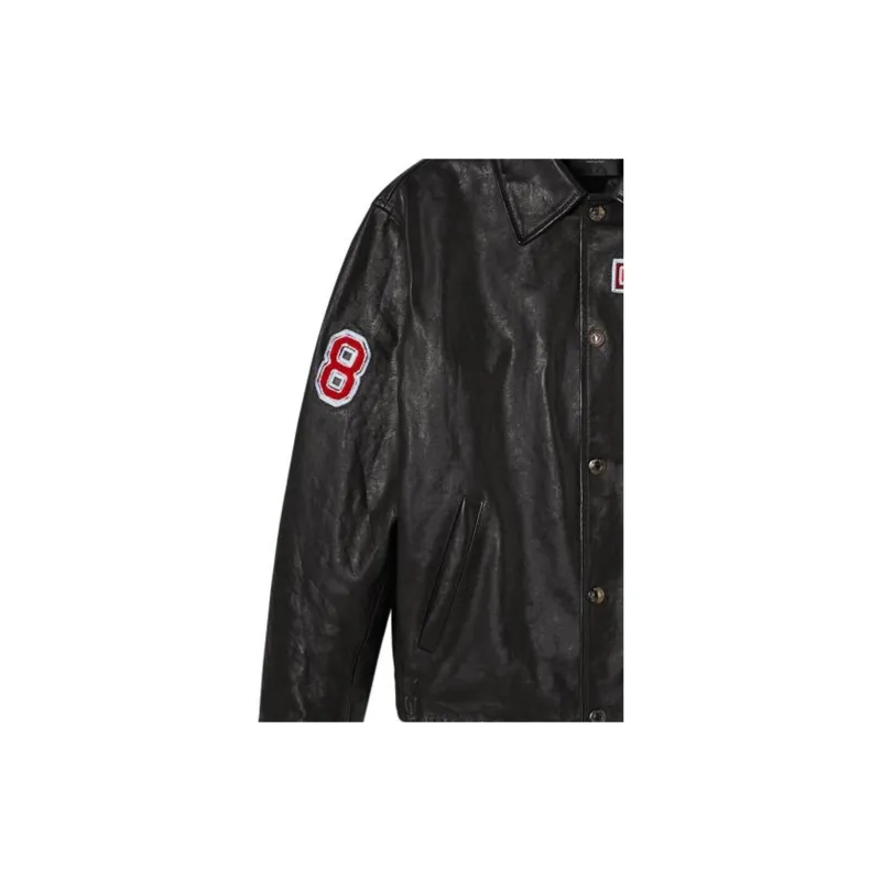 VERSACE SS23 Leather Jacket Men's Black-3