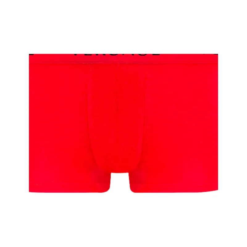 VERSACE Men's FW21 Logo Cotton Boxer Briefs 2 Packs Red-4