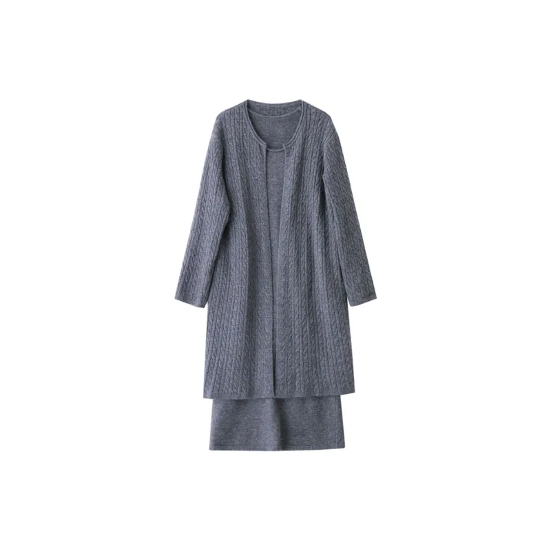 Yi Mengyuan Skirt Set Women's Smoke Gray-0