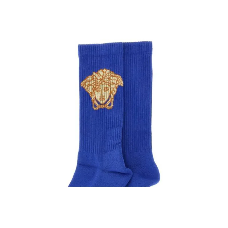 VERSACE Medusa Logo Socks 'Cobalt/Gold'-3