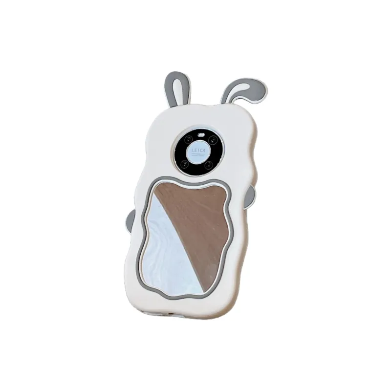 BYZ Silicone Material Bunny Ears Mirror Compatibility Huawei Mate40/50/60 Pro P40/P40 Pro Phone Case-2