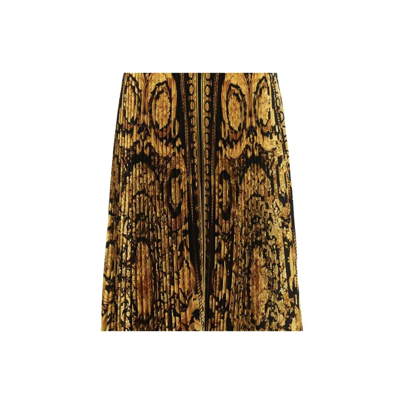 VERSACE Barocco Pleated Midi Skirt-4