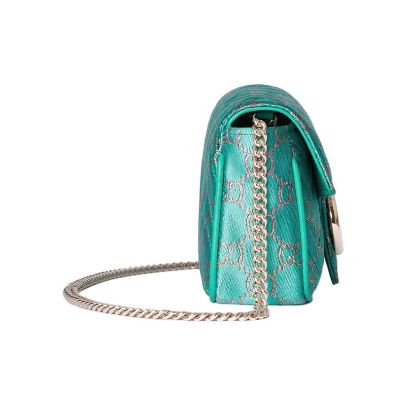 GUCCI GG Marmont Canvas Shoulder Bag Extra Mini Women's Light Blue-2