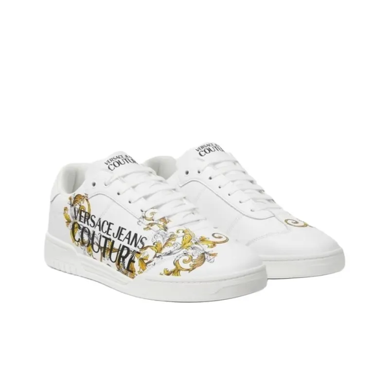 VERSACE JEANS COUTURE Brooklyn Low Top Skateboard Shoes Men's White-2