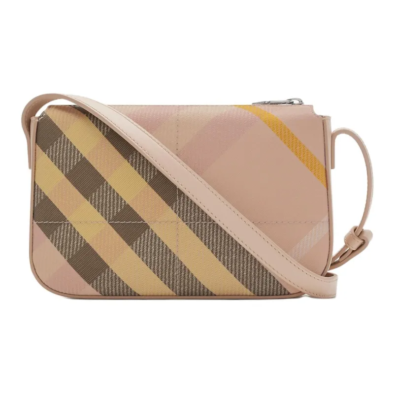 Burberry Snip Polyester With Cotton Shoulder Bag Women's Tea Bowl Brown-2