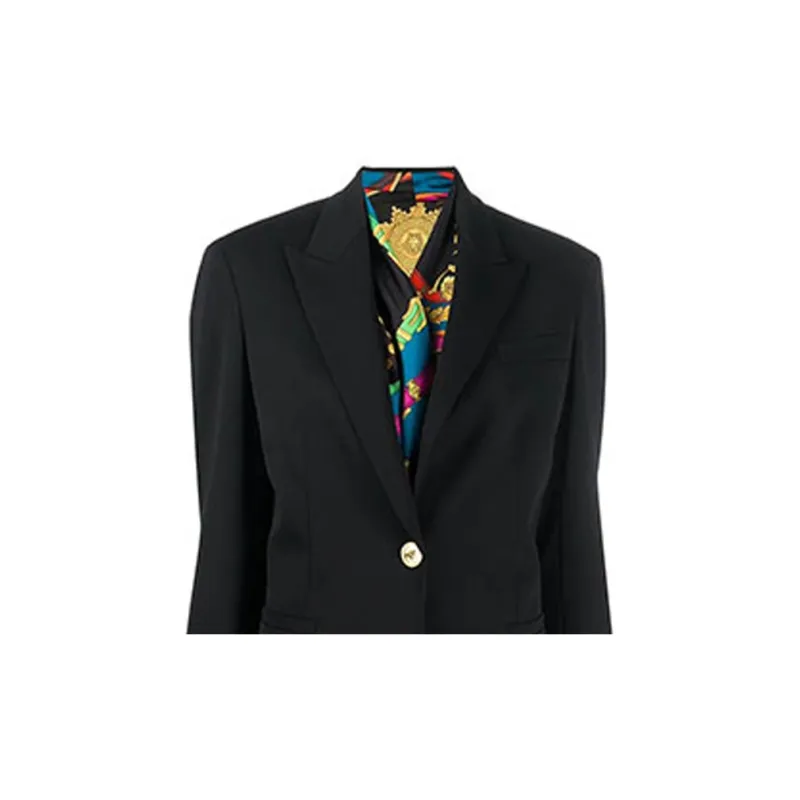 VERSACE Tailored Scarf Blazer Jacket 'Black'-4