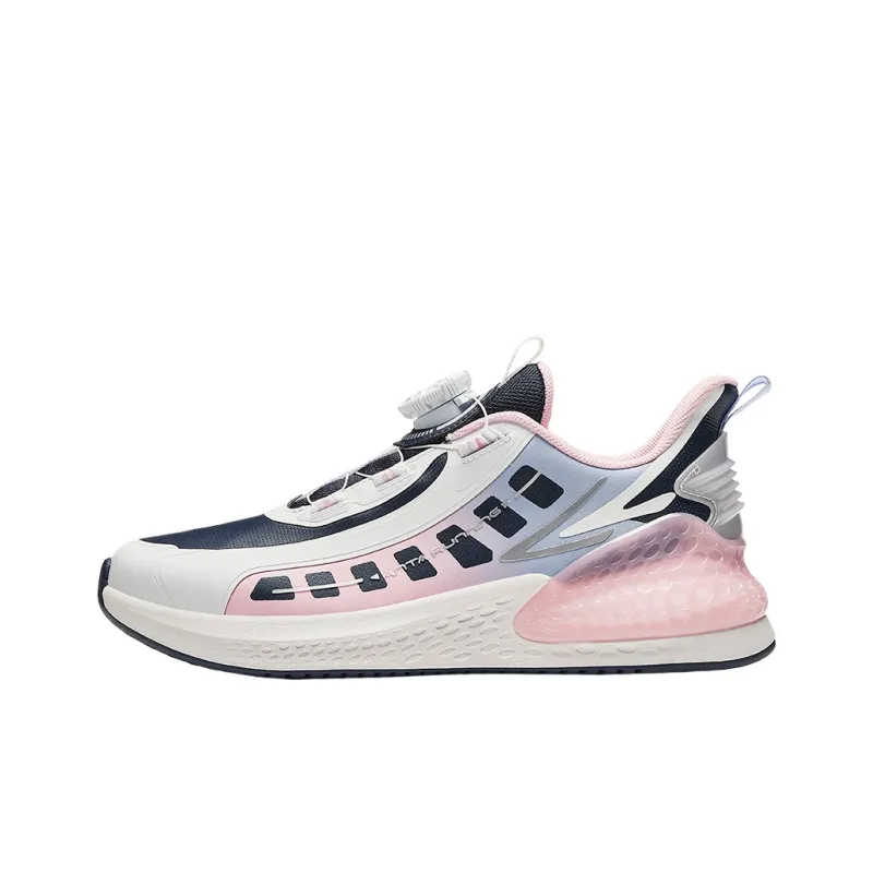 Antakids C37 Lightweight Cushioning Low Top Kids' Running Shoes New Ink Blue / Anta White / Cute Pink Teenagers-0