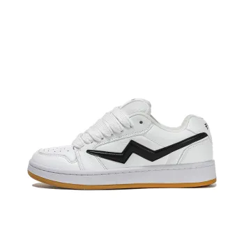 FERW Coverage Slip-Resistant Cushioning Wear-Resistant Breathable Low-Top Skateboard Shoes Unisex Black Lightning