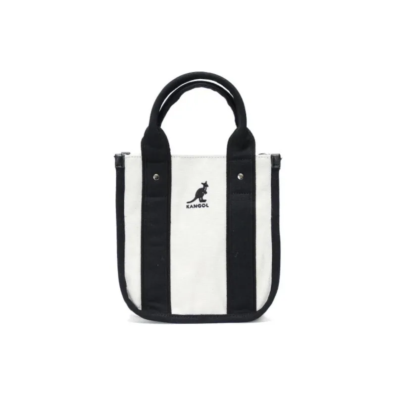 KANGOL Cotton Canvas Canvas Bag Tote Bag Shopping Bag Portable Crossbody Bag Shoulder Bag Small Size Unisex White-1