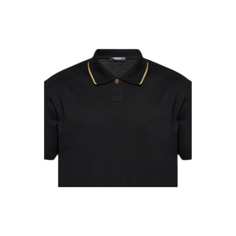 VERSACE Collared Short Sleeve Polo Shirt-4