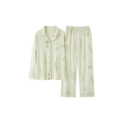 XIAFENYAN Pajama Set Women's Light Green
