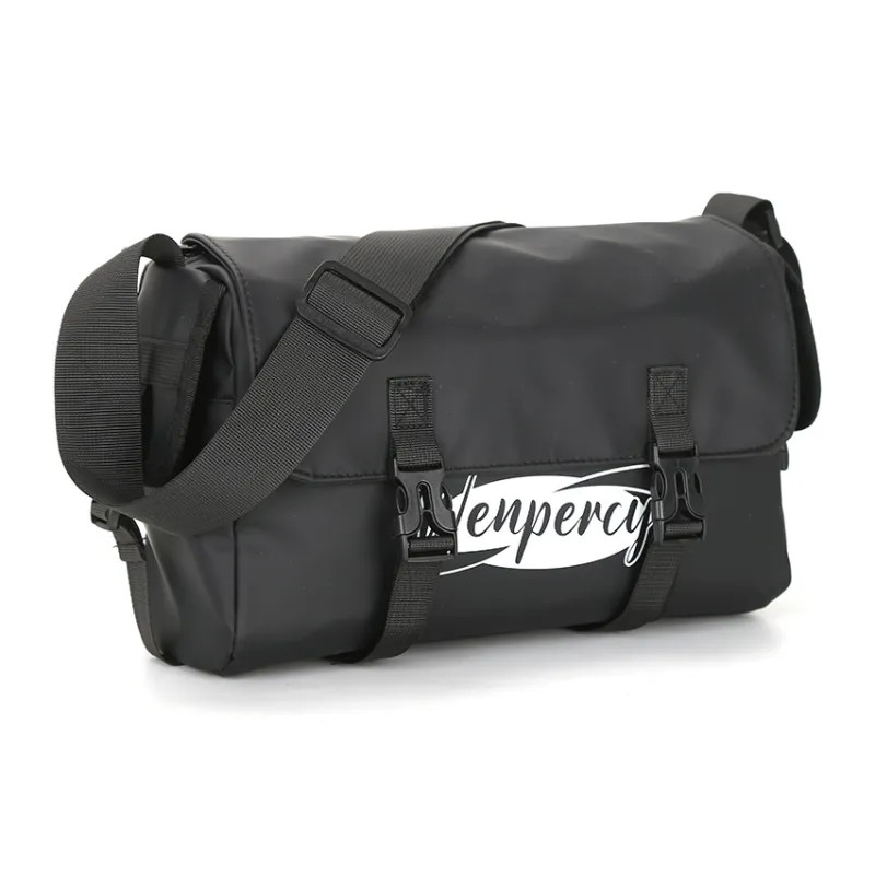 Wenpercy PU Shoulder Bag Large Size Unisex Black-1