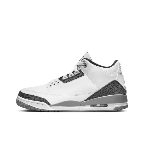 SoleFly x Official jordan Air Official jordan 3 Anti Slip Wear Resistant Mid Top Vintage Basketball Shoes Unisex White Gray