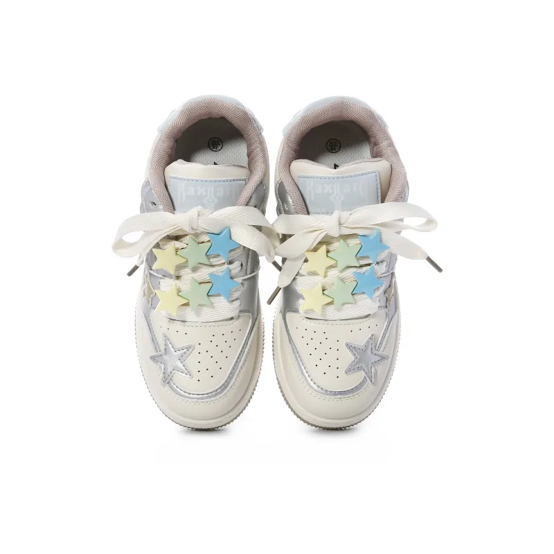 Lovely You Lightweight Low-Top Skateboard Shoes Women's Beige Silver-14