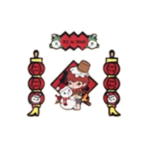 POP MART Mini Spring Festival Couplets Refrigerator Stickers Blind Box Products Single Mystery Box/Full Box 12 Pcs-4