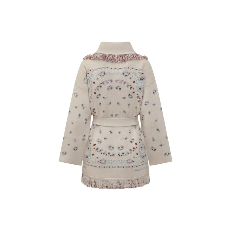 Alanui Bandana Jacquard Belted Cardigan-1