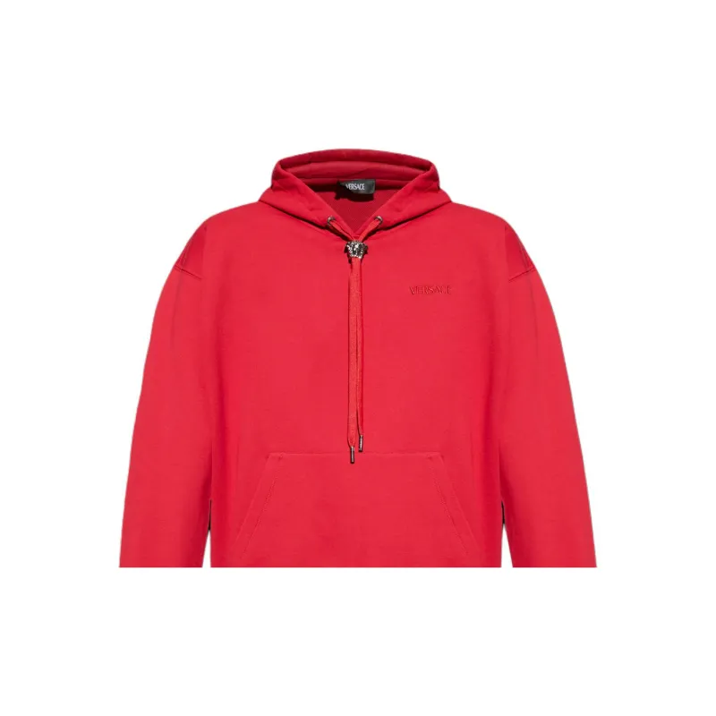 VERSACE Medusa Head Detailed Drawstring Hoodie-4