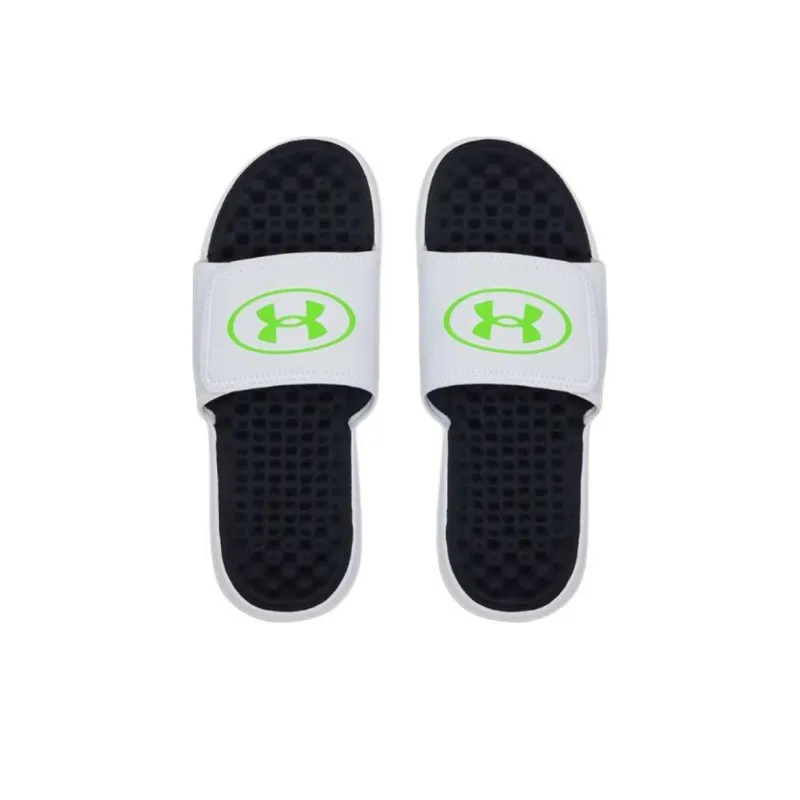 Under Armour Ignite Pro Slip Resistant Odor Resistant Slide Slippers Men's White Green-3