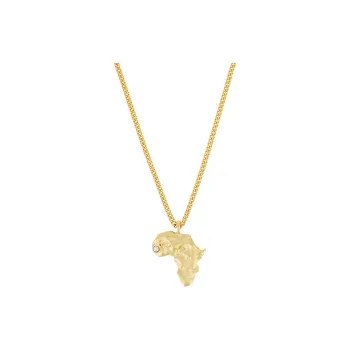 CHANEL 2023 Plated Cc Faux Pearl And Africa Pendant Costume Necklace