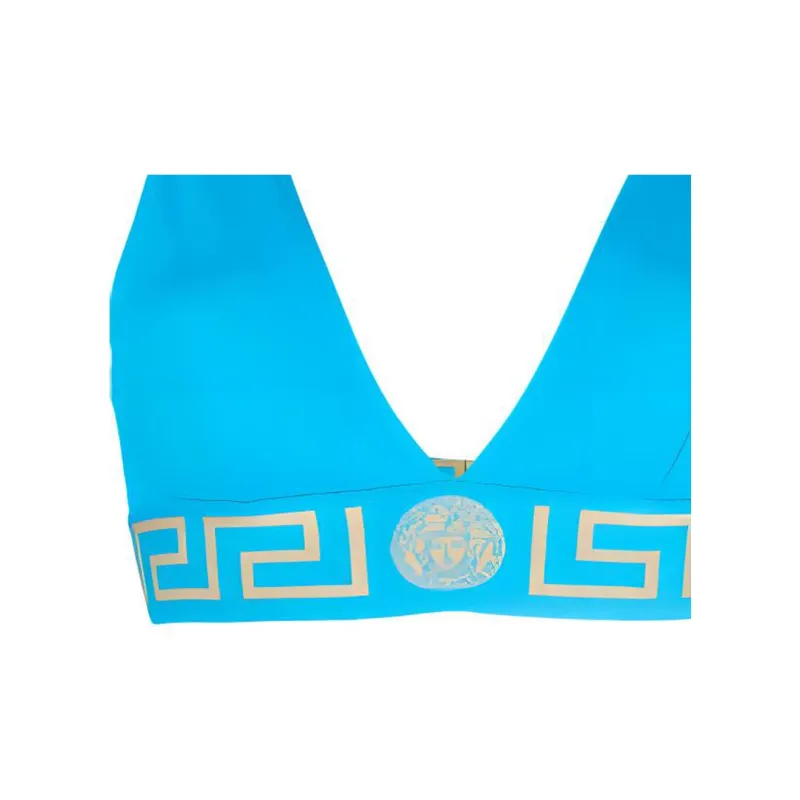 VERSACE Greca Border Triangle Bikini Top 'Turquoise'-1
