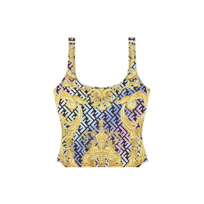 VERSACE x FENDI VERSACE Capsule Collection One piece Swimsuit Women's Yellow-2