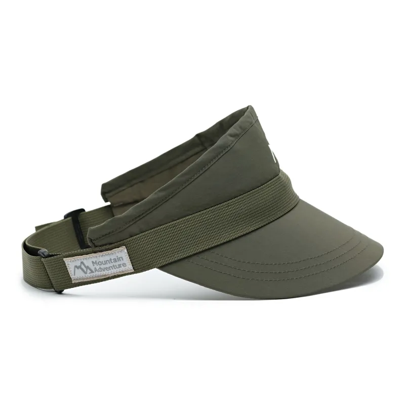 The MAD HATcher Nylon Cotton Blend Visor Cap, Curved Brow Hat Unisex Army Green-1