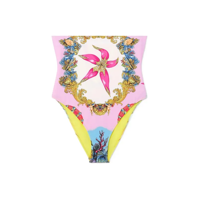 VERSACE Trésor De La Mer Print Swimsuit 'Light Blue/Multicolor'-3