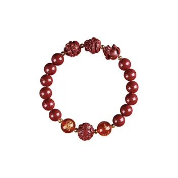 Ryukyu Cinnabar Jade Bracelets Unisex