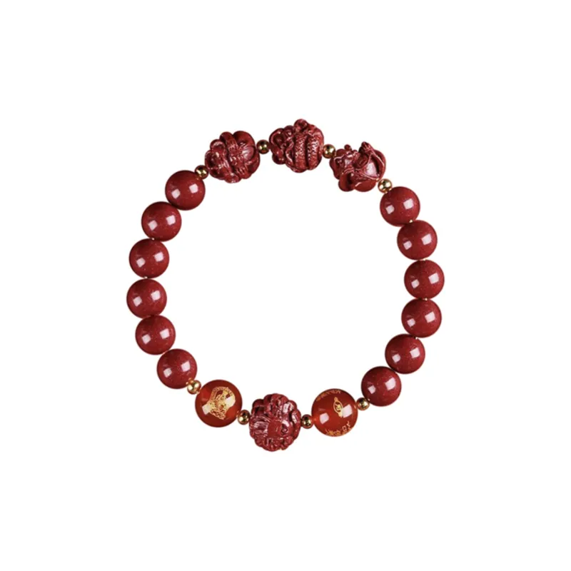 Ryukyu Cinnabar Jade Bracelets Unisex-0