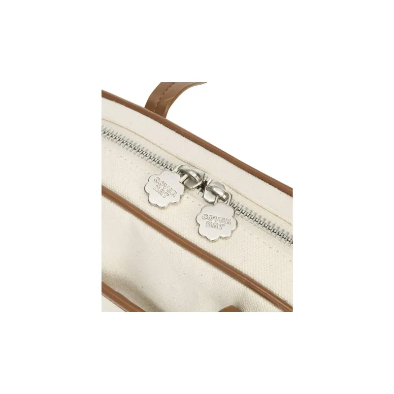 COVERNAT Cotton Handbag Medium Size Women's Brown-3