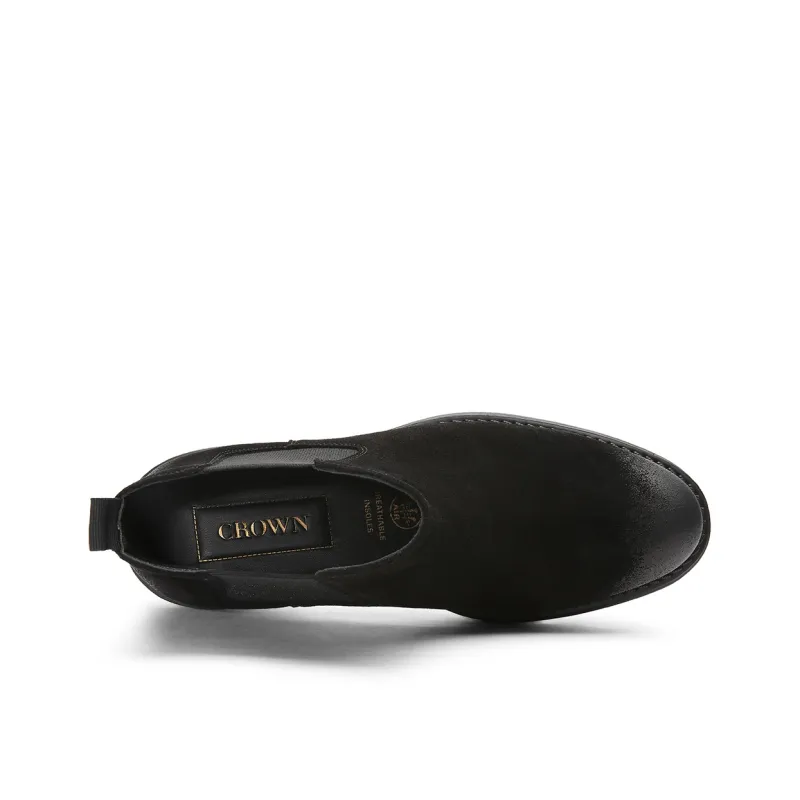 CROWN Short Chelsea Boots Men's Black-3