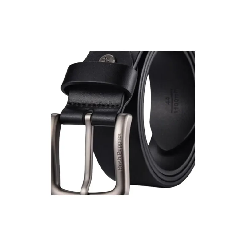 Hush Puppies Top Grain Cow Leather, Cow Leather Belts Men's Black 3.7CM-2