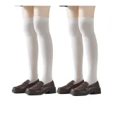 Over-The-Knee Socks[White 2 Pack]