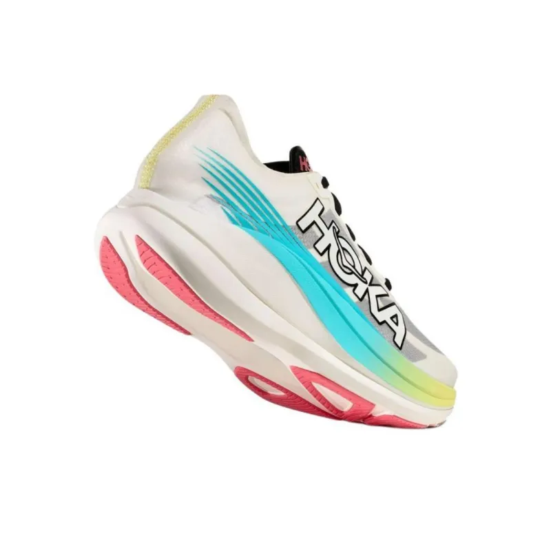 HOKA ONE ONE ROCKET X 2 Anti Slip Wear Resistant Low Top Casual Running Shoes Unisex White Gray Blue-3