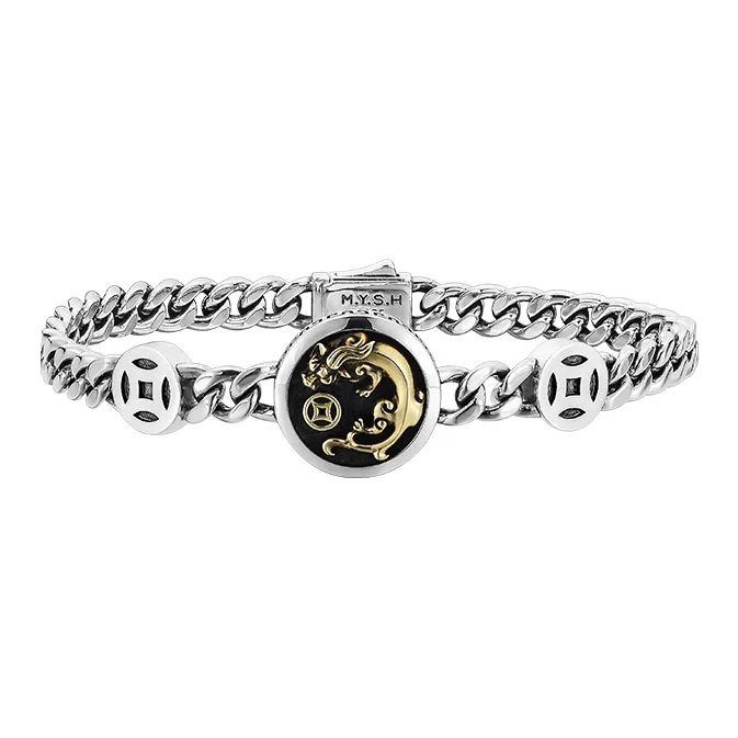 MYSH 925 Sterling Silver Bracelets Men's-0