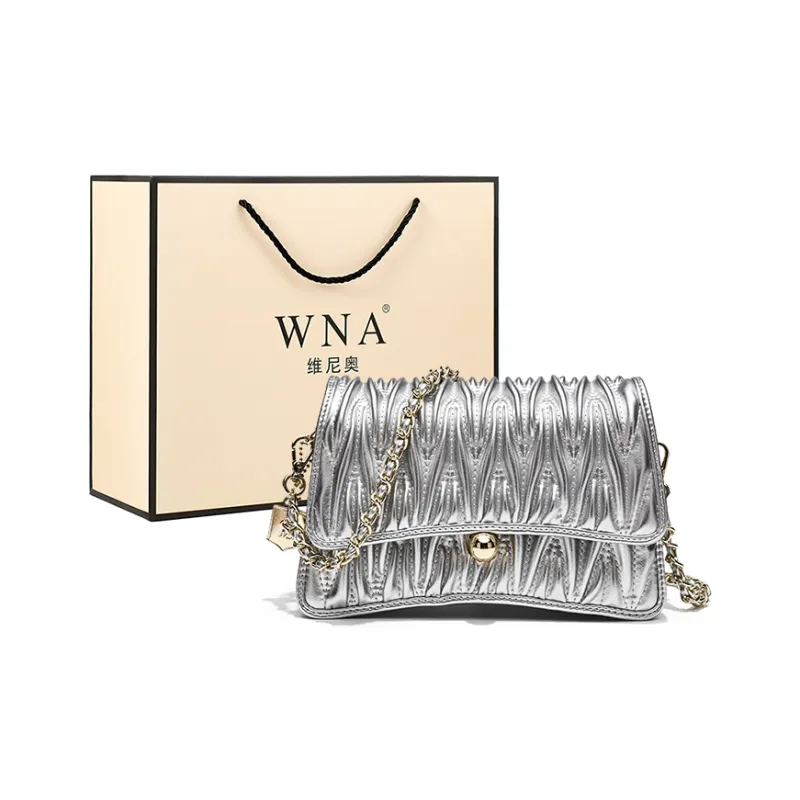 Vigno Synthetic Leather Shoulder Bag Women's Crystal Pink/Ecru/Silver/Black-13