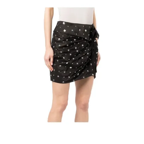 Self portrait Sequin embellished Ruched Mini Skirt