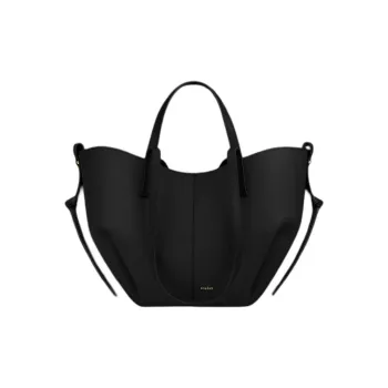 Polene Grained Calfskin Handbag Mini Women's Black