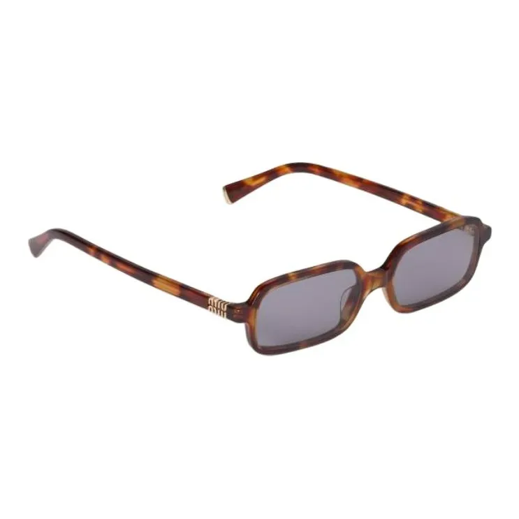MIU MIU Acetate Rectangular Sunglasses Women's Dark Gray-2