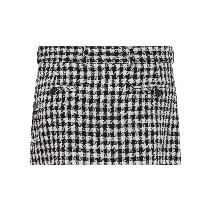 VERSACE Casual Short Skirts Women's Black/White-3