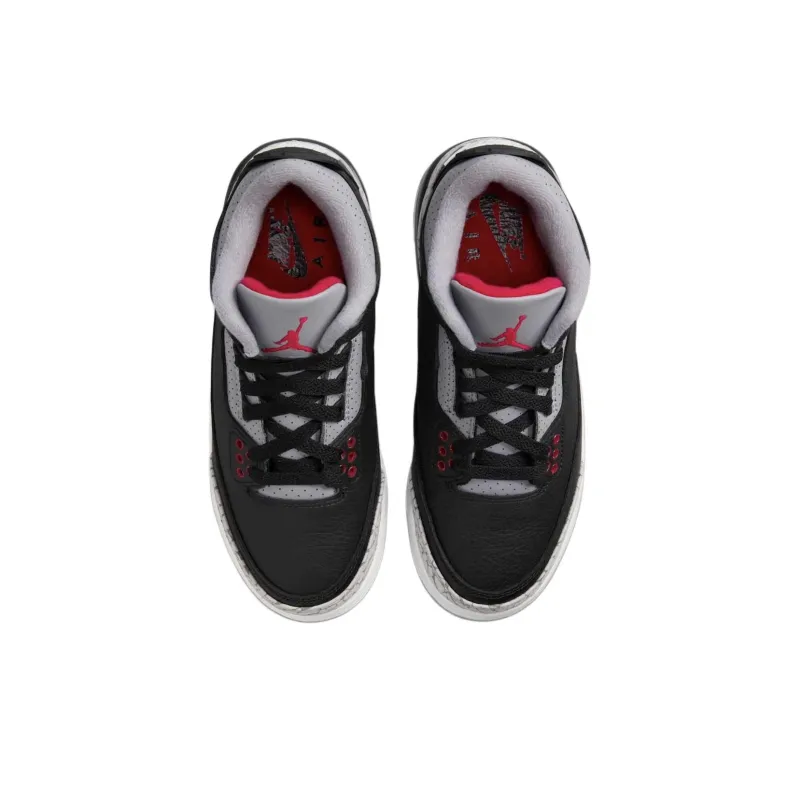 Jordan Air Jordan 3 Anti Kick Cushioning Mid Top Children's Basketball Shoes Black Unisex-3