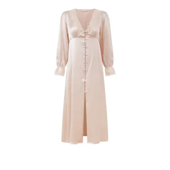 Imperial Palace Sexy Long-Sleeved High-End Sleepwear Dress Loungewear Women's