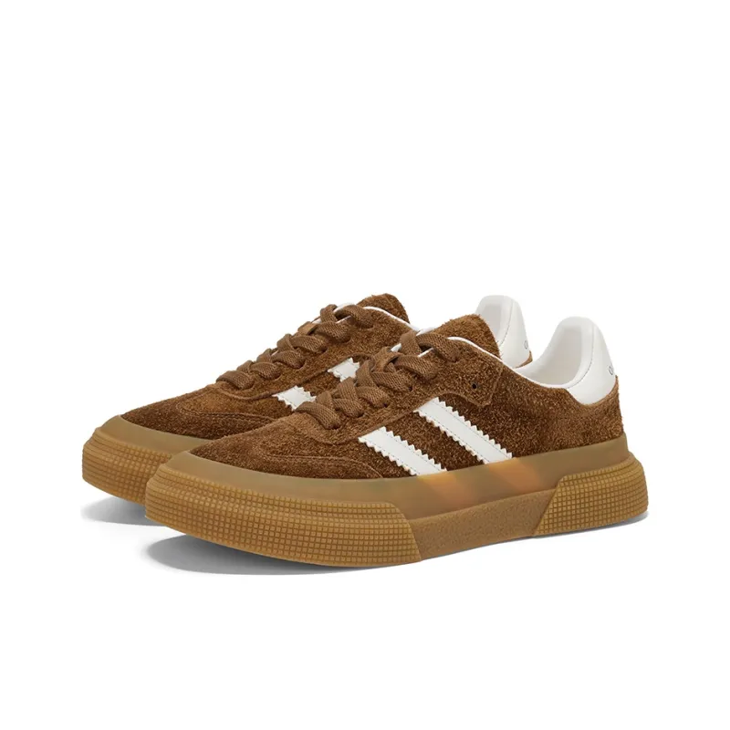 GG CC Skateboard Shoes Women's Low Top Coffee/Apricot/Gray-1