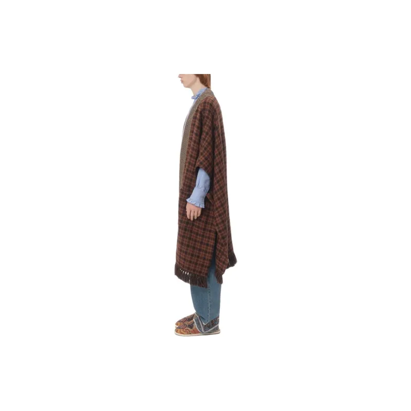 Valentino Checked Cape Coat-4