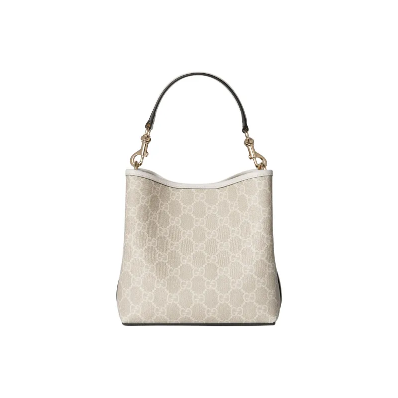 GUCCI Coated Canvas Bucket Bags One Shoulder Handbags Mini Women's Beige & White-5