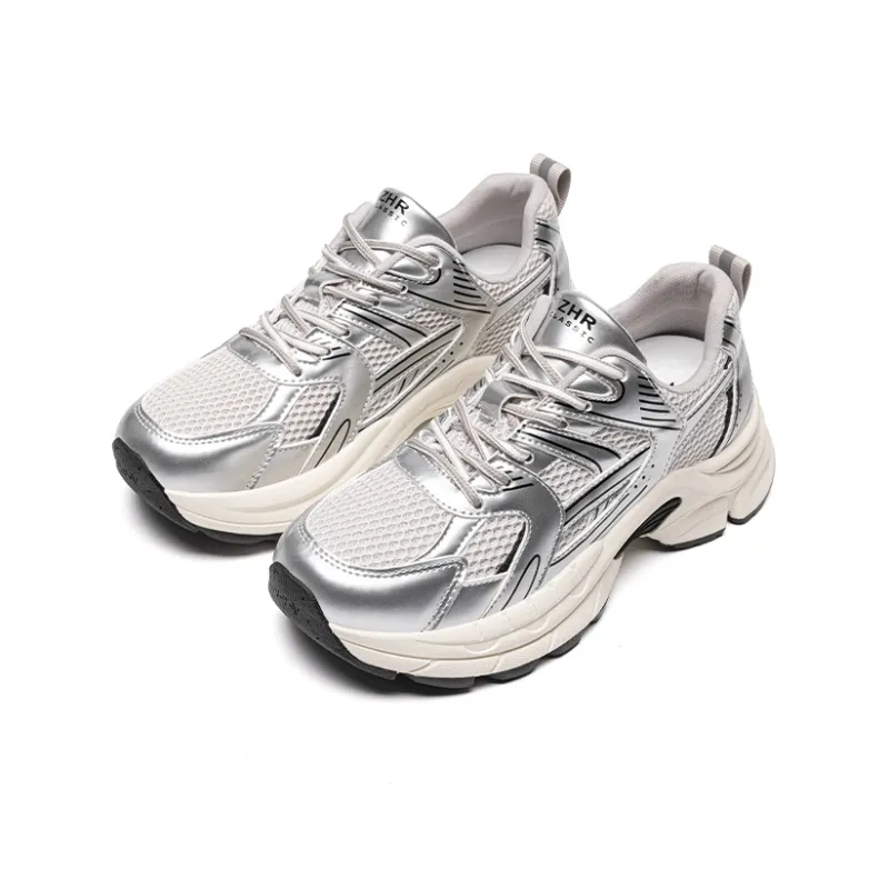 ZHR Seek 2.0 Wear resistant And Lightweight Low Top Chunky Sneakers Women's Silver-2