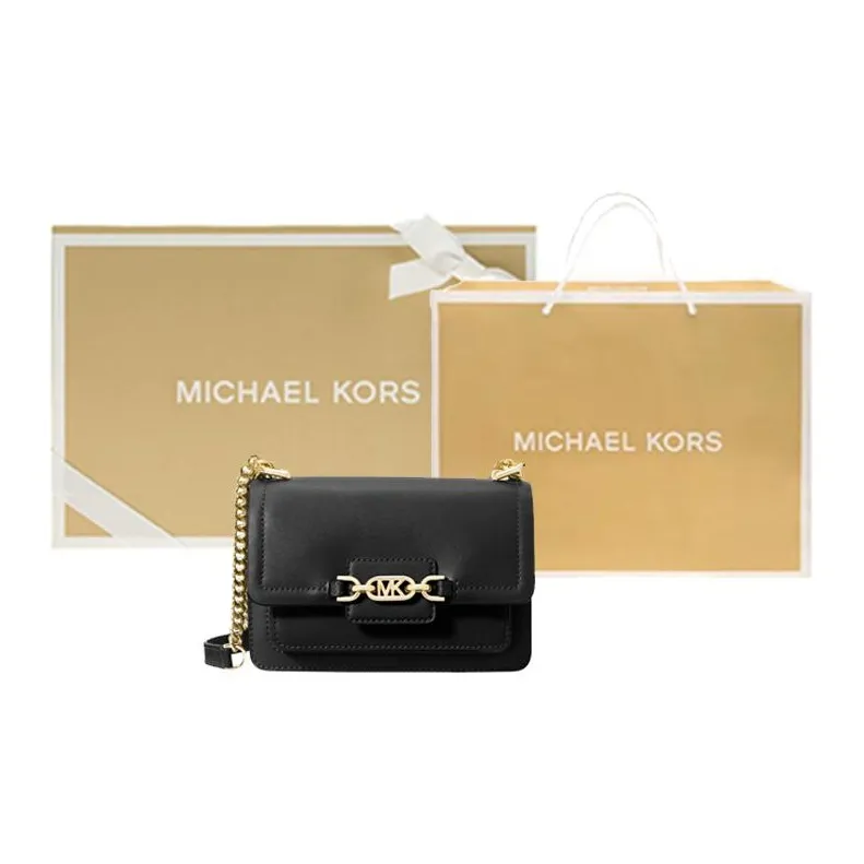 MICHAEL KORS Heather Leather Small Square Bag Chain Envelope Bag Shoulder Bag Crossbody Bag Regular Women's Black-13